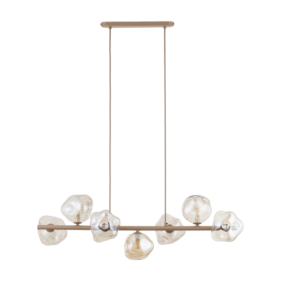 lampadario bello particolare design moderno vetri cognac per soggiorno