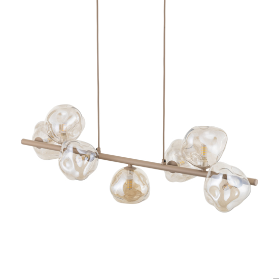 lampadario bello particolare design moderno vetri cognac per soggiorno