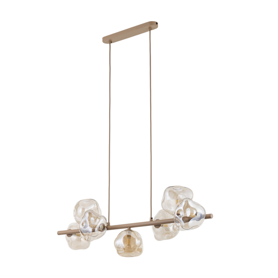 lampadario bello particolare design moderno vetri cognac per soggiorno