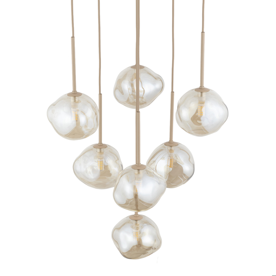 Lampadario a sospensioni in vetro cognac pendenti design moderno per soggiorno