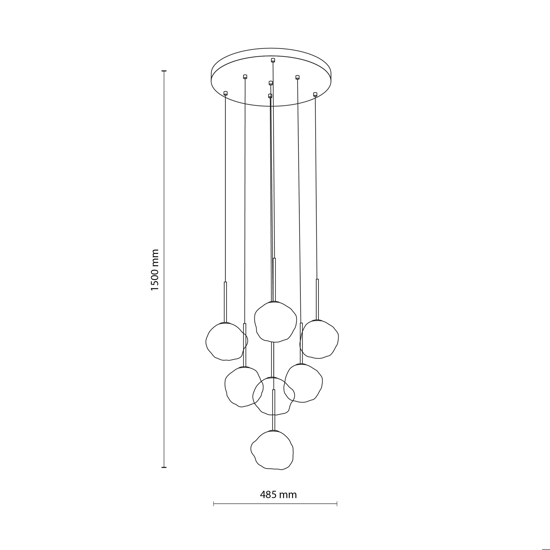 Lampadario a sospensioni in vetro cognac pendenti design moderno per soggiorno