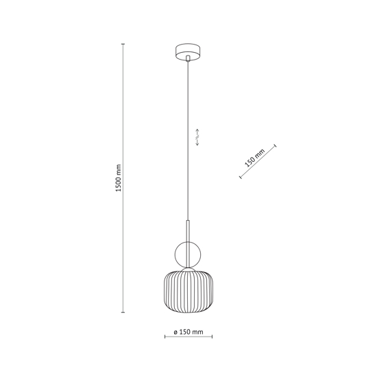 lampada a sospensione tonda in vetro bianco sfera ambra