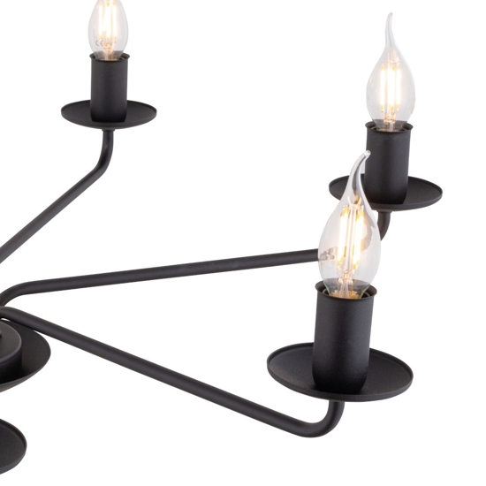 Lampadario per camera da letto contemporanea nero 5 bracci e14