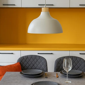 Lampadario per cucina moderna beige a campana 34 cm