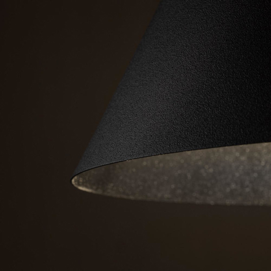 Lampada a sospensione 26 cm cono di metallo nero per cucina