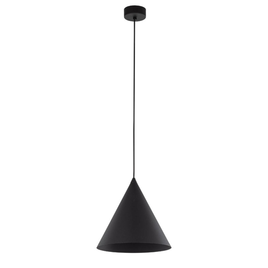 Lampada a sospensione 26 cm cono di metallo nero per cucina