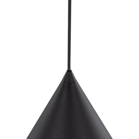 Lampada a sospensione 26 cm cono di metallo nero per cucina