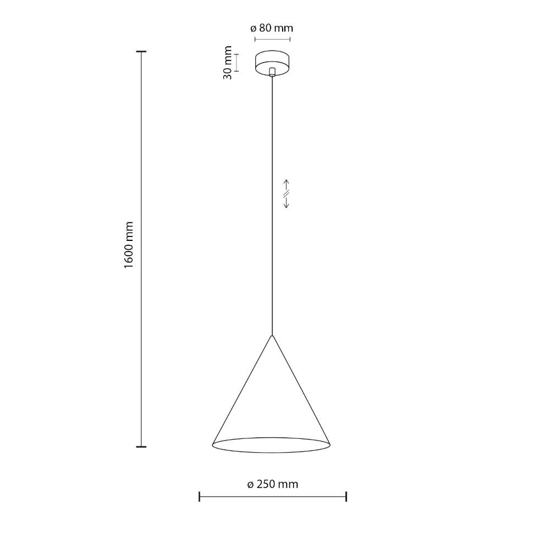 Lampada a sospensione 26 cm cono di metallo nero per cucina
