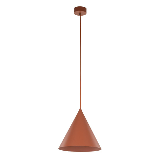 Lampada a sospensione cono metallo colore mattone 25 cm per cucina