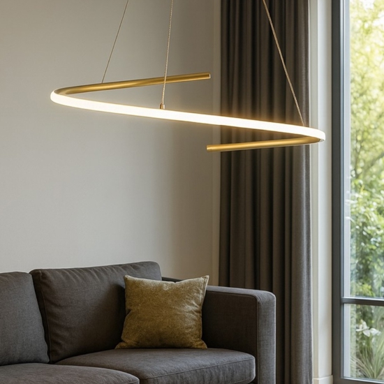 Maytoni curve lampadario moderno per salotto led da 2600k a 3500k fp