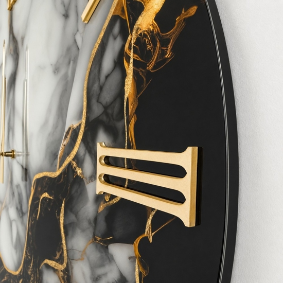 Orologio da parete da salone 80cm resina effetto marmo