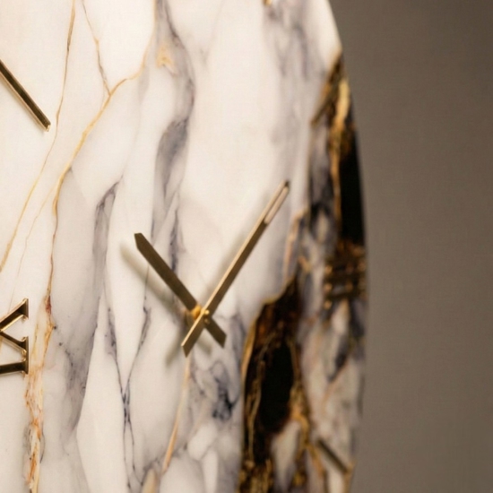 Orologio da parete da salone 80cm resina effetto marmo