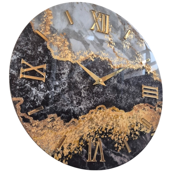 Orologio per parete prime design effetto marmo oro 60cm