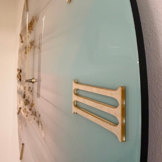 Orologio goldy 60cm per parete tondo moderno in resina oro