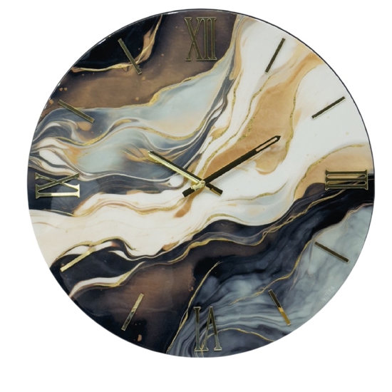 Orologio da parete onde di resina 60cm rotondo design moderno