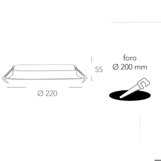 Faro da incasso led bianco rotondo 30w 220v 4000k fp