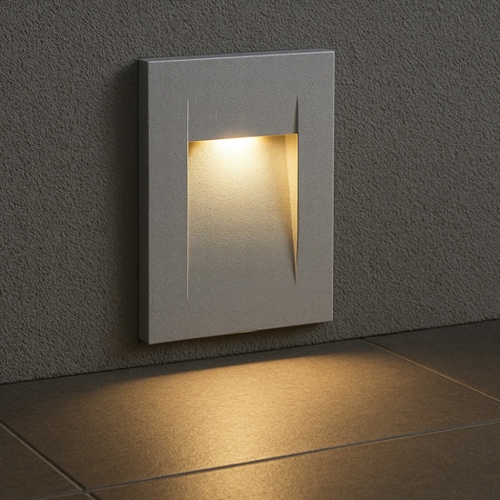 Segnapasso led da esterno incasso grigio 3w 3000k