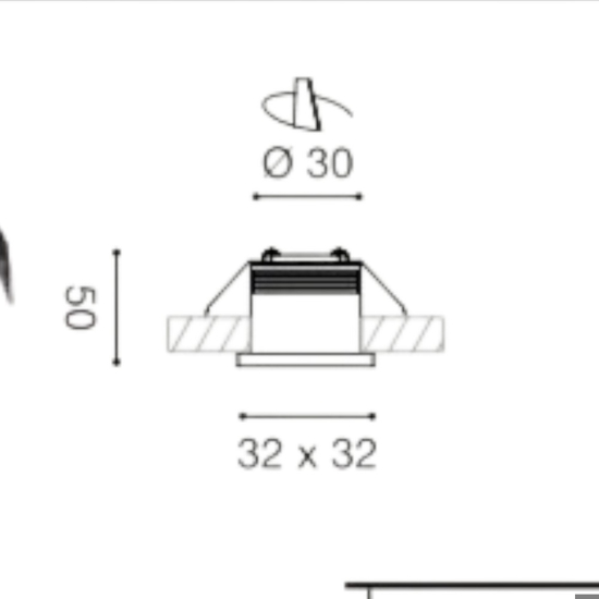 Faretto da incasso led a soffitto 3w 4000k bianco quadrato gea luce