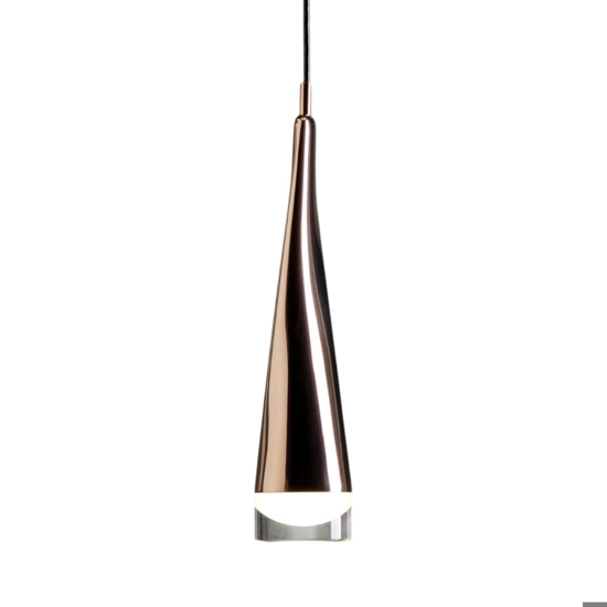 Lampada a sospensione design moderna oro rosa twist vivida led 5w 3000k fp