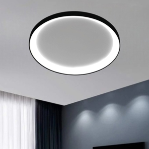 Plafoniera nera vivida lifering-r tonda led 60w 3000k 4000k dimmerabile