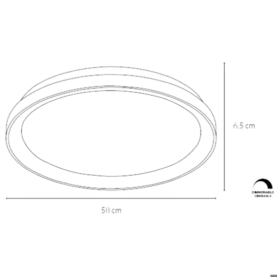 Plafoniera nera vivida lifering-r tonda led 60w 3000k 4000k dimmerabile