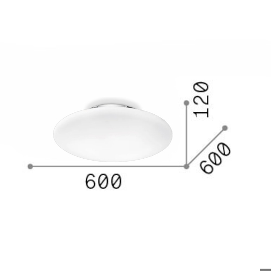 Smarties pl3 d60 ideal lux plafoniera camera da letto bianca 60cm