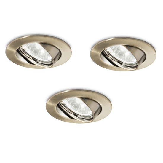 Box kit 3 ideal lux swing faretti da incasso orientabile brunito rotondo