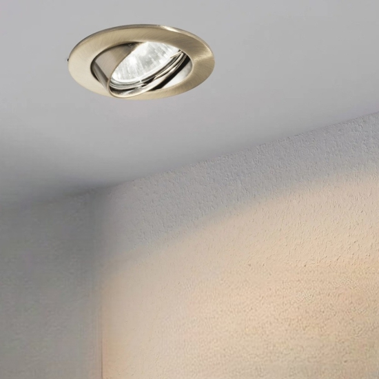 Box kit 3 ideal lux swing faretti da incasso orientabile brunito rotondo