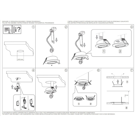 Box kit 3 ideal lux swing faretti da incasso orientabile brunito rotondo
