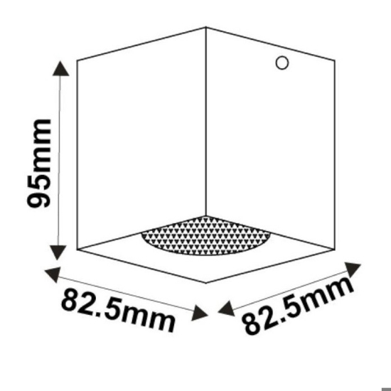 Faretto da soffitto di metallo bianco quadrato