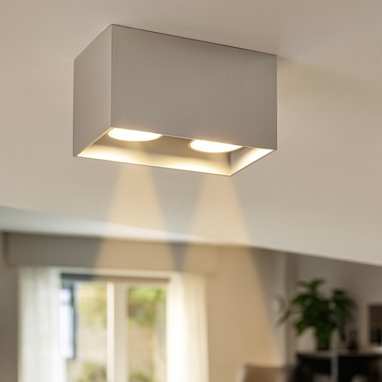 Faretto da soffitto cestello grigio i doppia luce