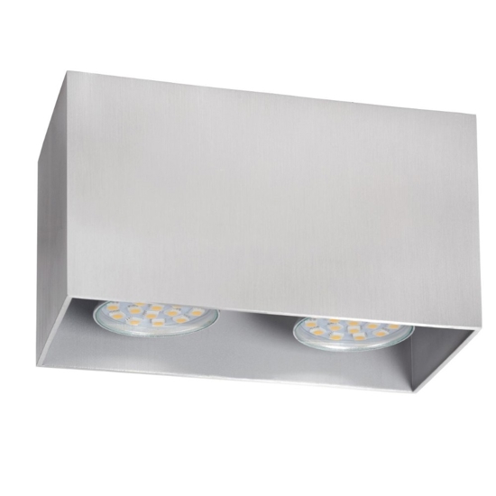 Faretto da soffitto cestello grigio i doppia luce
