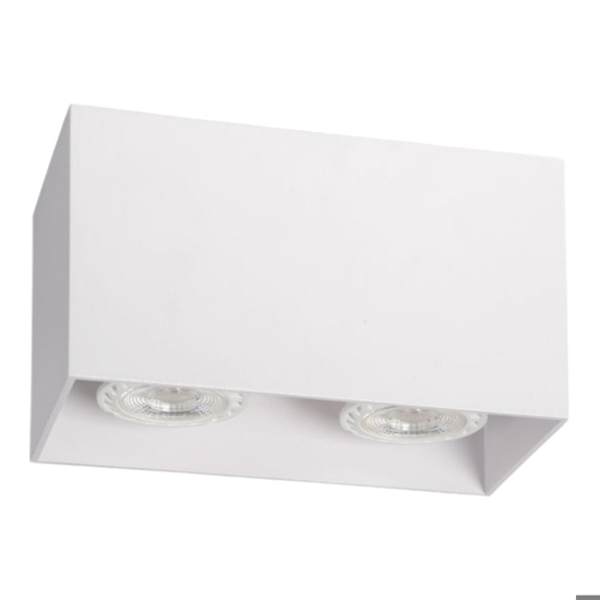 Plafoniera da soffitto rettangolare bianca 2 luci