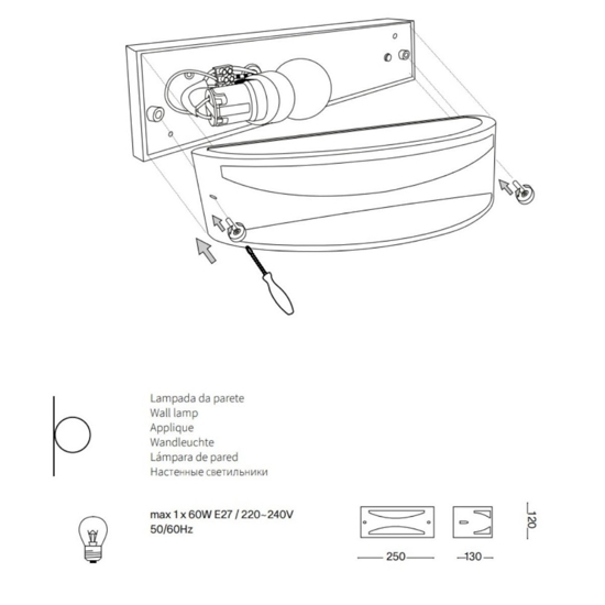 Rex-3 ap1 applique da esterno ip44 bianco ideal lux