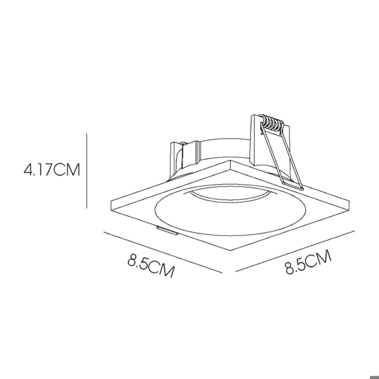 Faretto per bagno doccia quadrato bianco da incasso