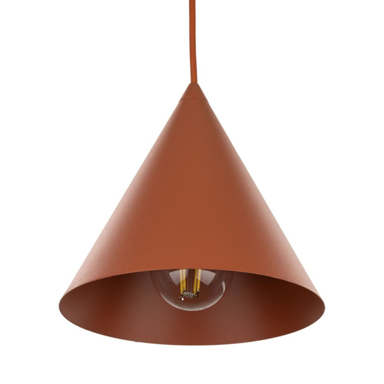 Lampada cono a sospensione metallo colore mattone 21 cm