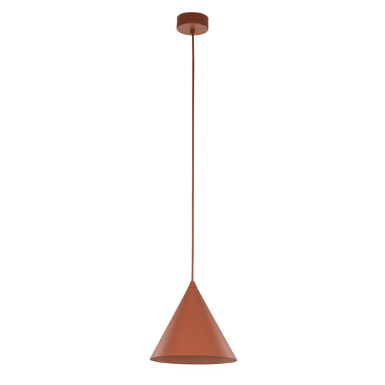 Lampada cono a sospensione metallo colore mattone 21 cm