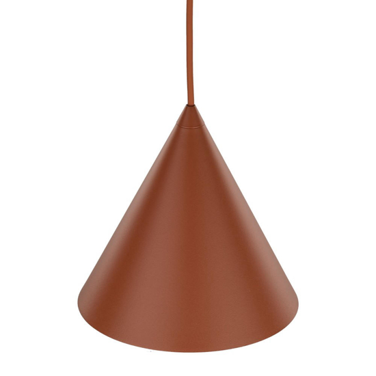 Lampada cono a sospensione metallo colore mattone 21 cm