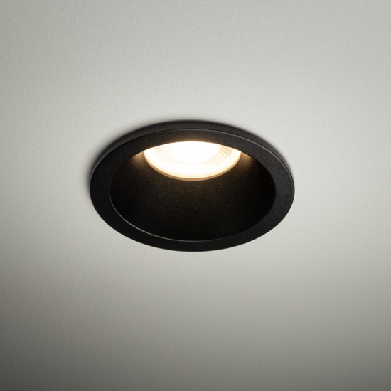 Faretto da incasso controsoffitto tondo nero gu10