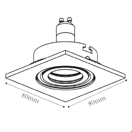 Faretto da incasso soffitto 5w 3000k grigio quadrato orientabile