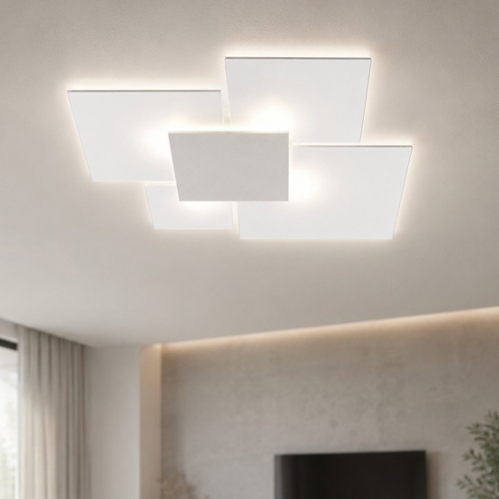 Toplight upgrade plafoniera moderna bianco grigio soggiorno
