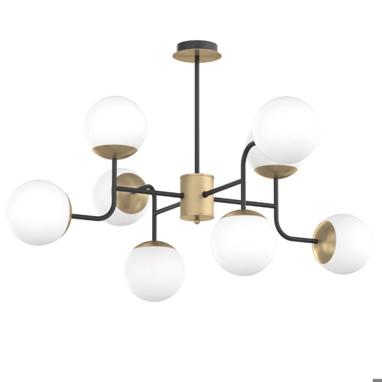 Lampadario stanza da letto nero oro top light clear