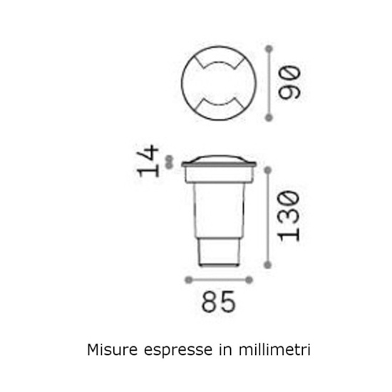 Landing ideal lux faretto per esterno da incasso nero