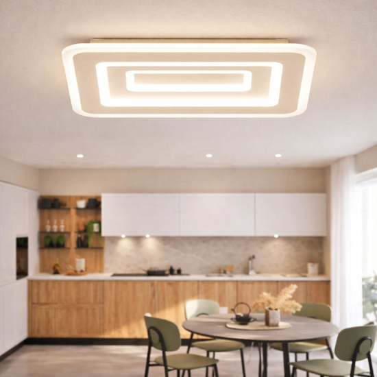 Top light zoom plafoniera rettangolare sabbia per cucina moderna led 42w cct