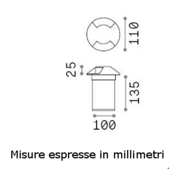 Rocket ideal lux faretti da incasso a pavimento per esterno led 3w 4000k ip65 fp