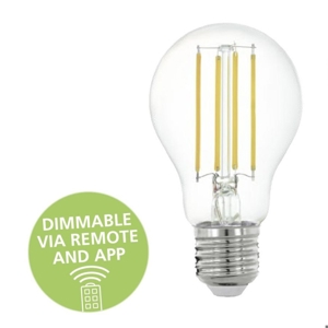 Lampadina e27 6w led 2700k goccia trasparente dimmerabile bluetooth eglo