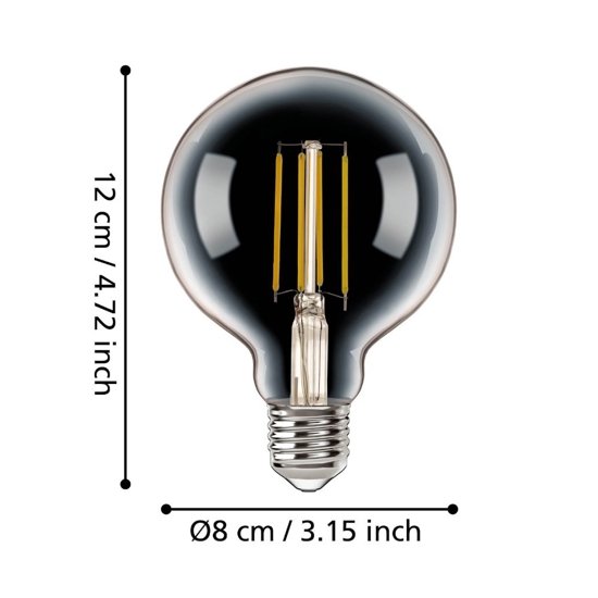 Lampadina led 6w e27 4000k dimmerabile bluetooth 806lm sfera vetro trasparente fp eglo