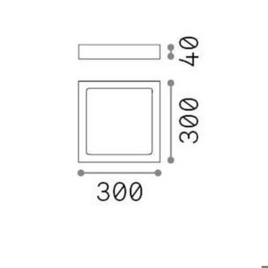 Universal pl d30 square ideal lux plafoniera per cucina 24w 3000k bianca