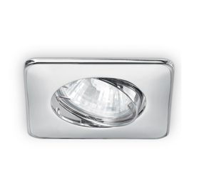 Faretto quadrato da incasso a soffitto orientabile lounge fi cromo ideal lux fp