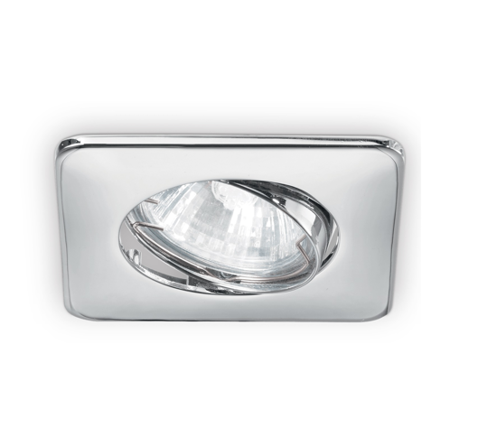 Faretto quadrato da incasso a soffitto orientabile lounge fi cromo ideal lux fp